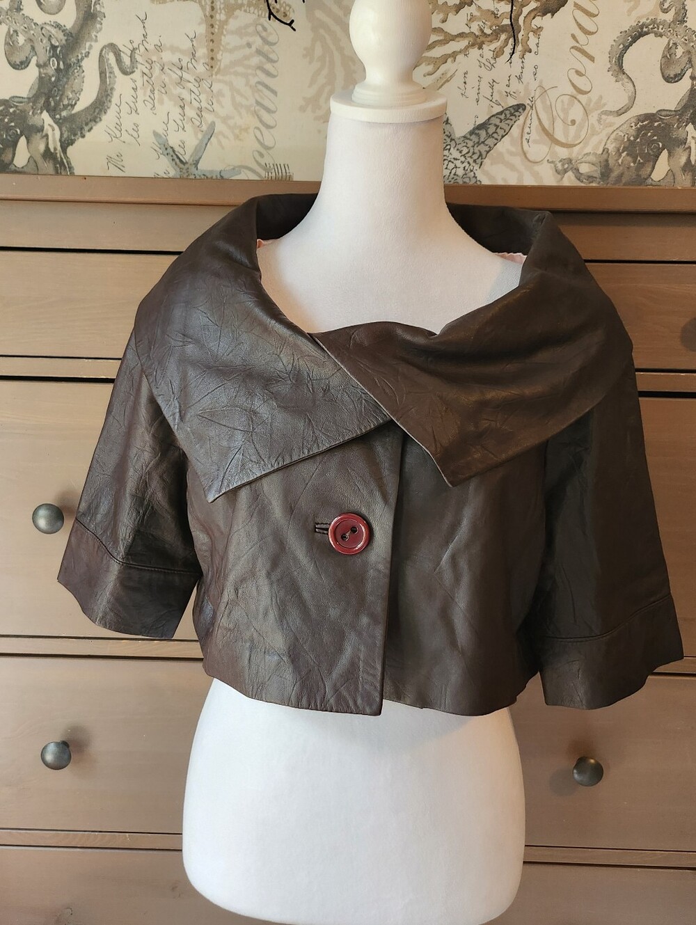 Vintage Y2K Bebe Leather Cropped Belero Jacket